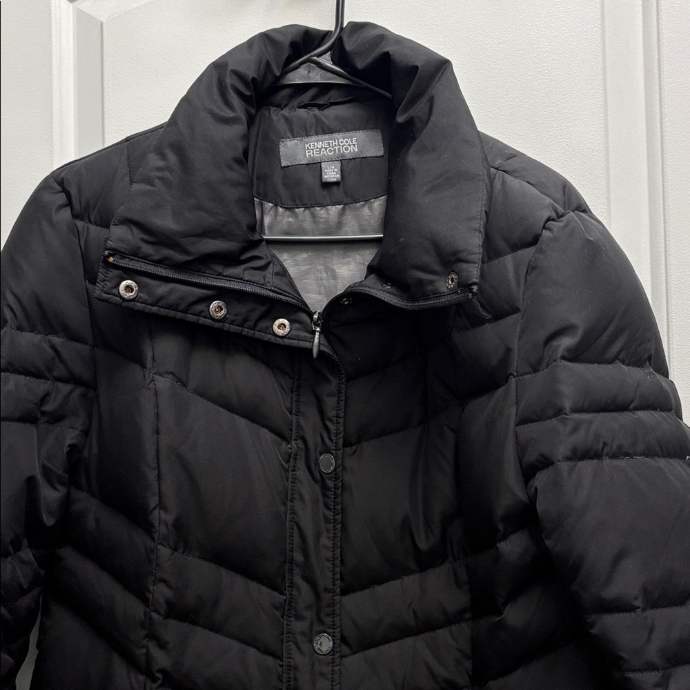 Kenneth Cole Reaction Duckdown Blend Black Puffer Coat Size Large - Picture 3 of 7